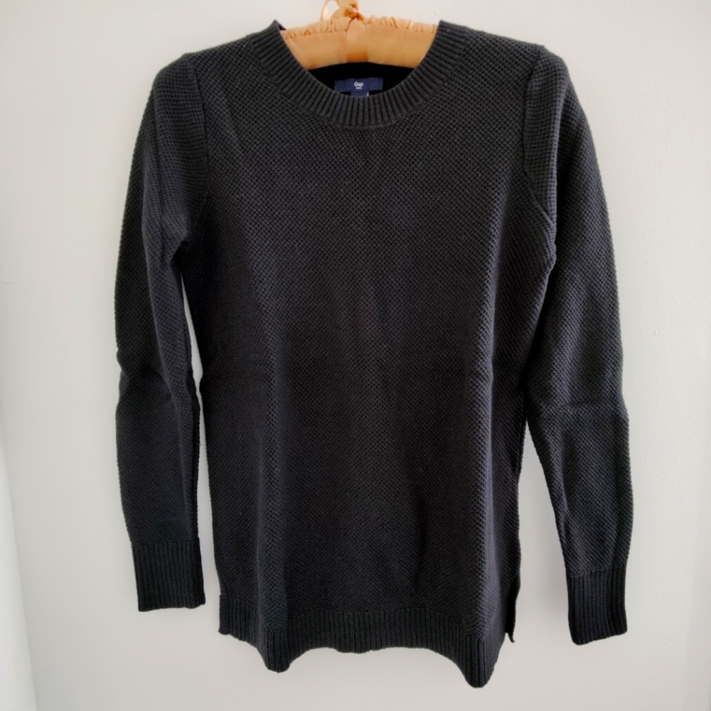 Gap Women's small black lightweight 100% cotton long sleeve sweater - Picture 1 of 6